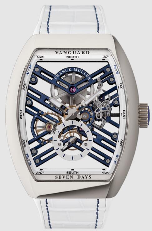 Franck Muller VANGUARD 7 DAYS POWER RESERVE SKELETON Replica Watch Cheap Price V45S6SQTJ ACBL